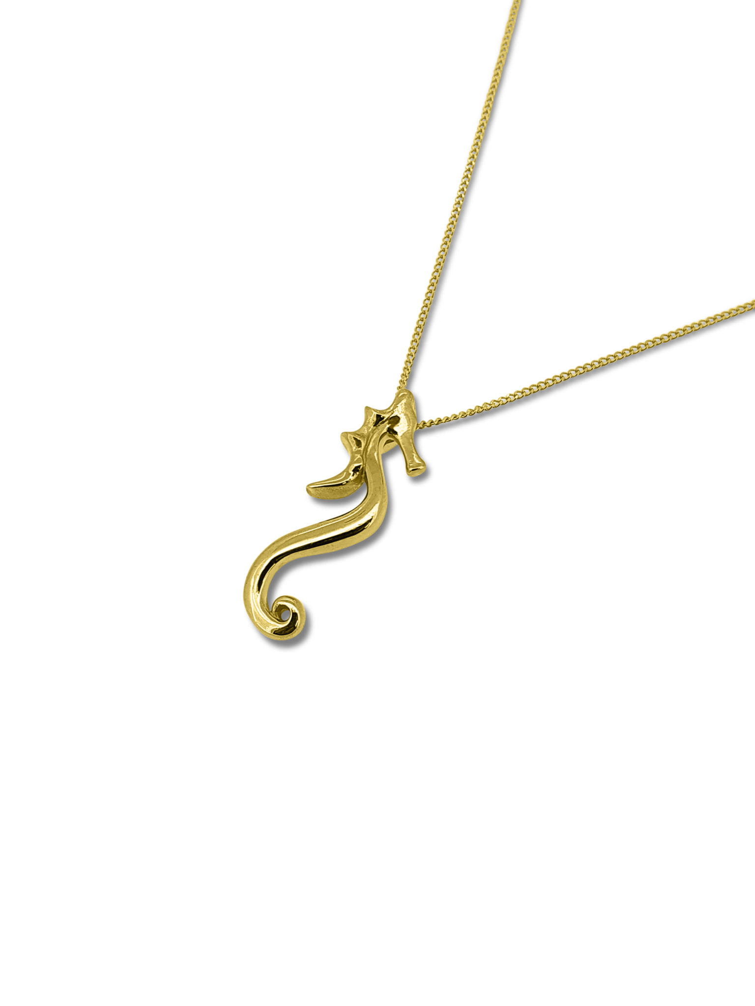 Mike Taylor Handmade Solid 9ct Yellow Gold Seahorse Pendant and Chain ...