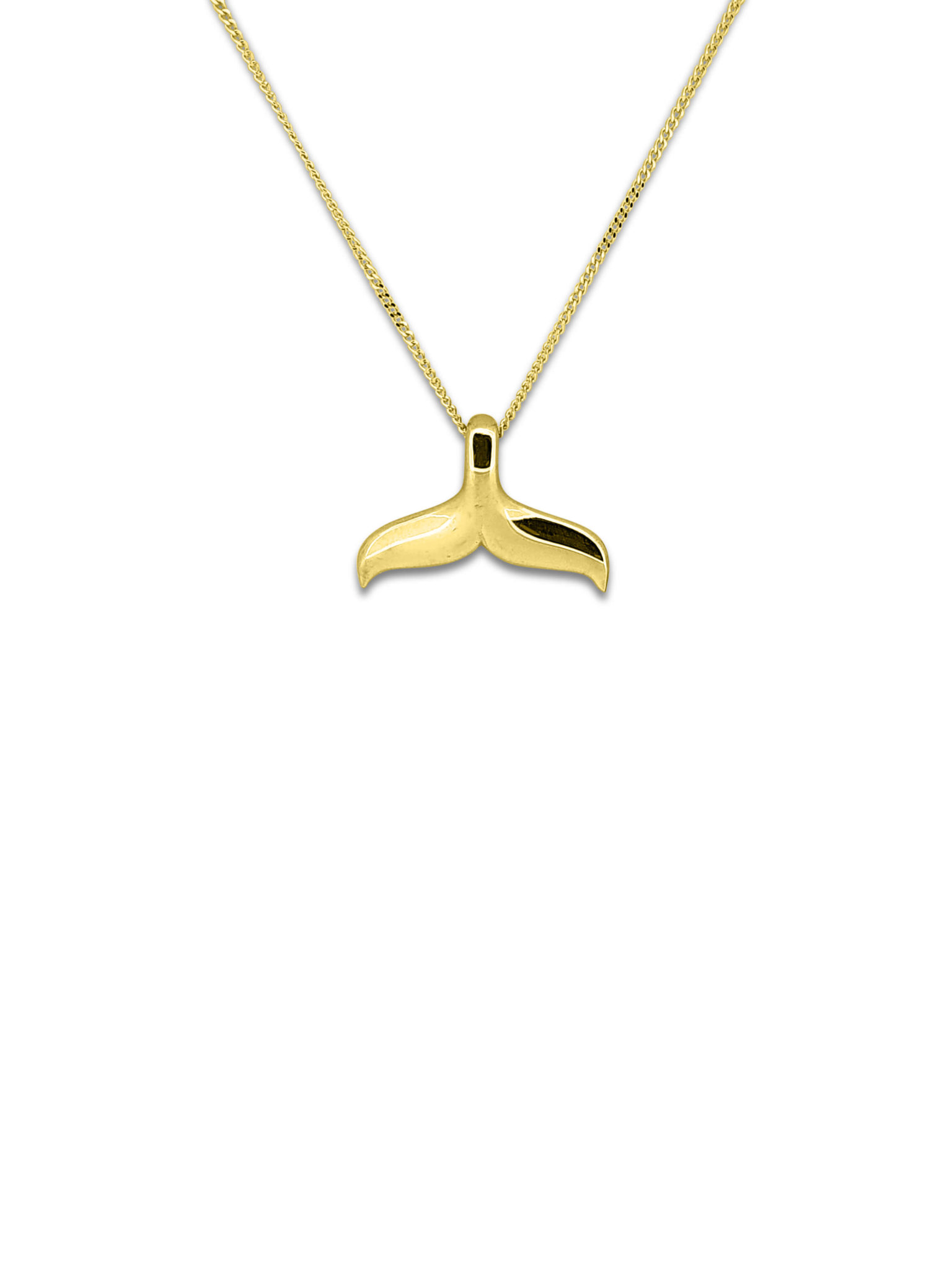 Gold Vermeil Mother of Pearl Whale Tail Necklace — Ocean Jewelry