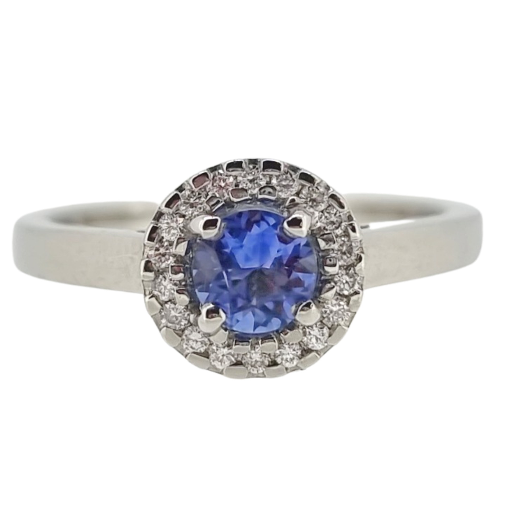 Mike Taylor Platinum Sapphire & Diamond Halo Cluster Ring | Taylor & Co